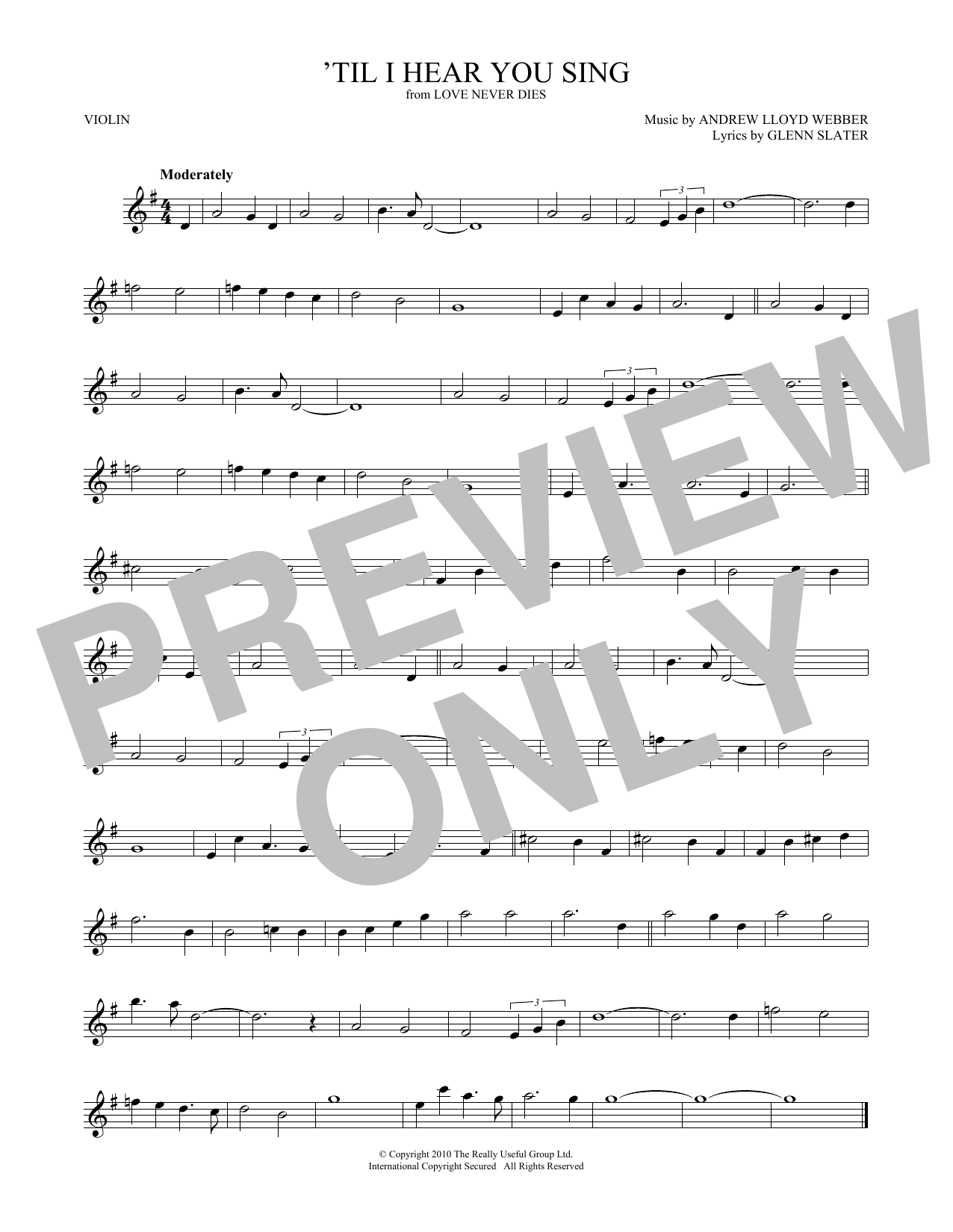 Download Andrew Lloyd Webber 'Til I Hear You Sing (from Love Never D Sheet Music