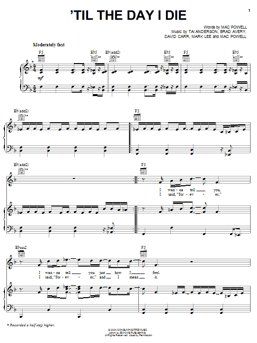 Download Third Day 'Til The Day I Die Sheet Music