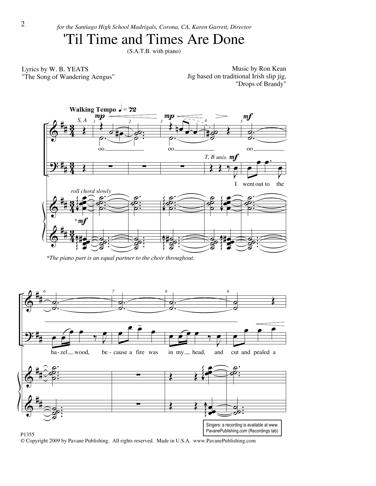 Download Ron Kean Til Time And Times Are Done Sheet Music
