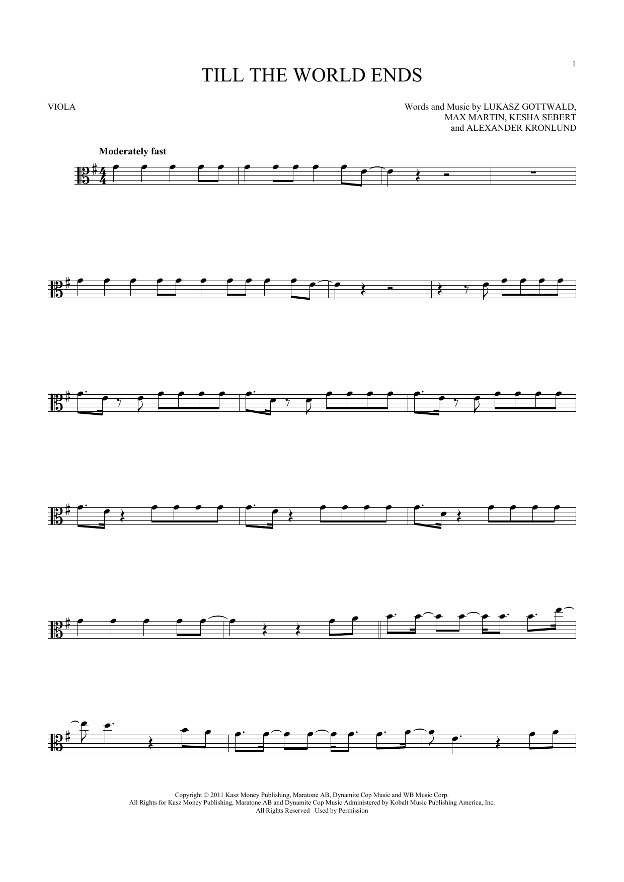 Download Britney Spears Till The World Ends Sheet Music