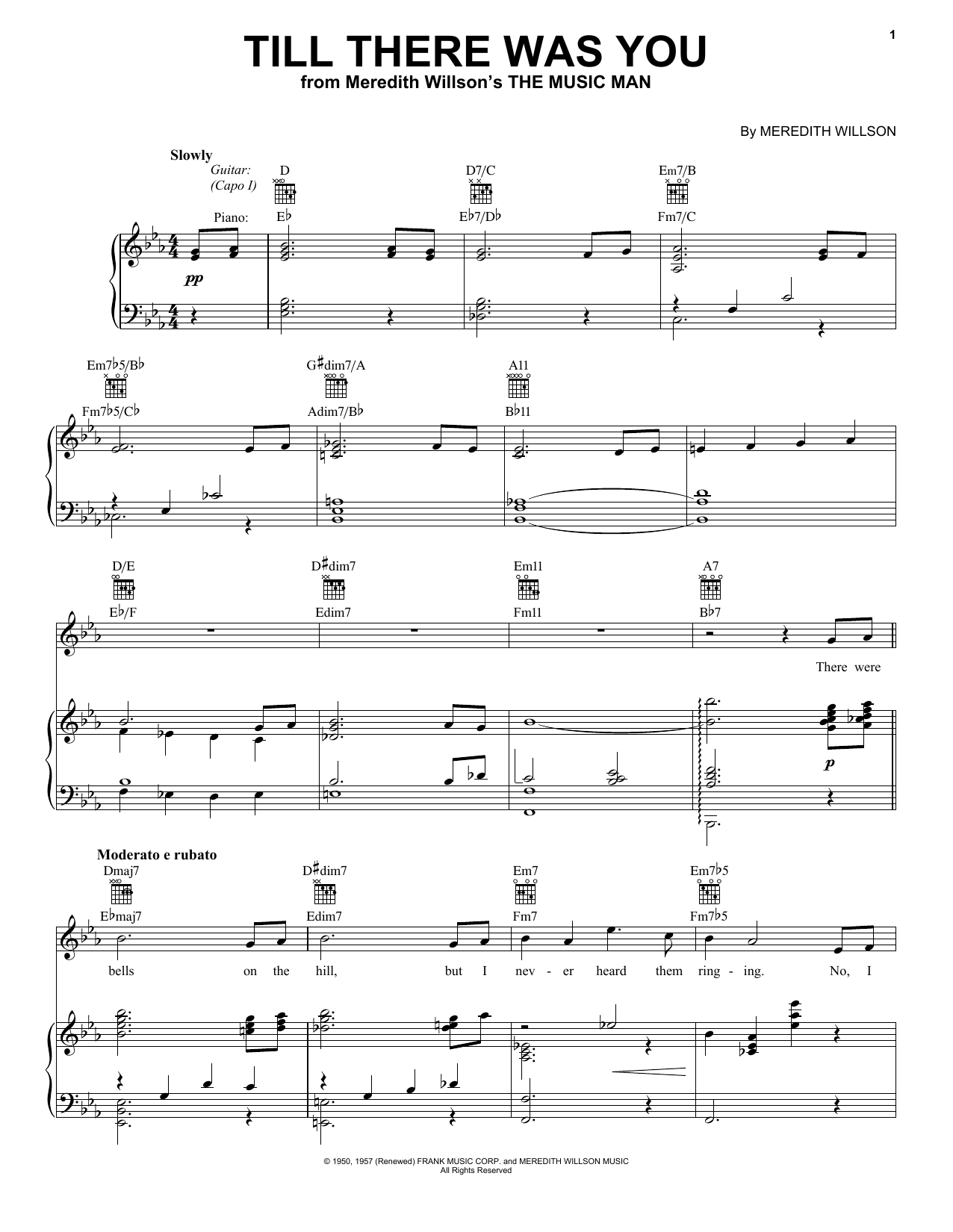 Download Meredith Willson Till There Was You Sheet Music