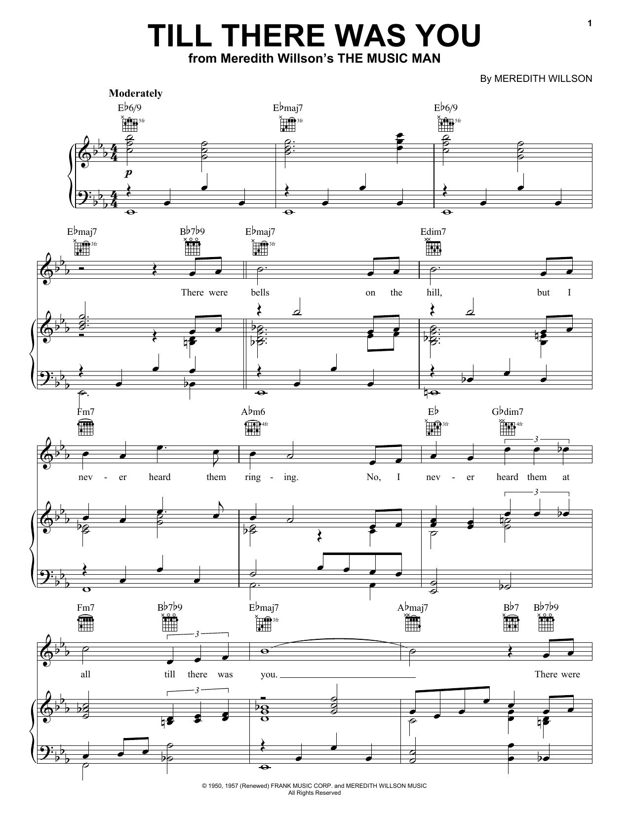 Download Meredith Willson Till There Was You Sheet Music