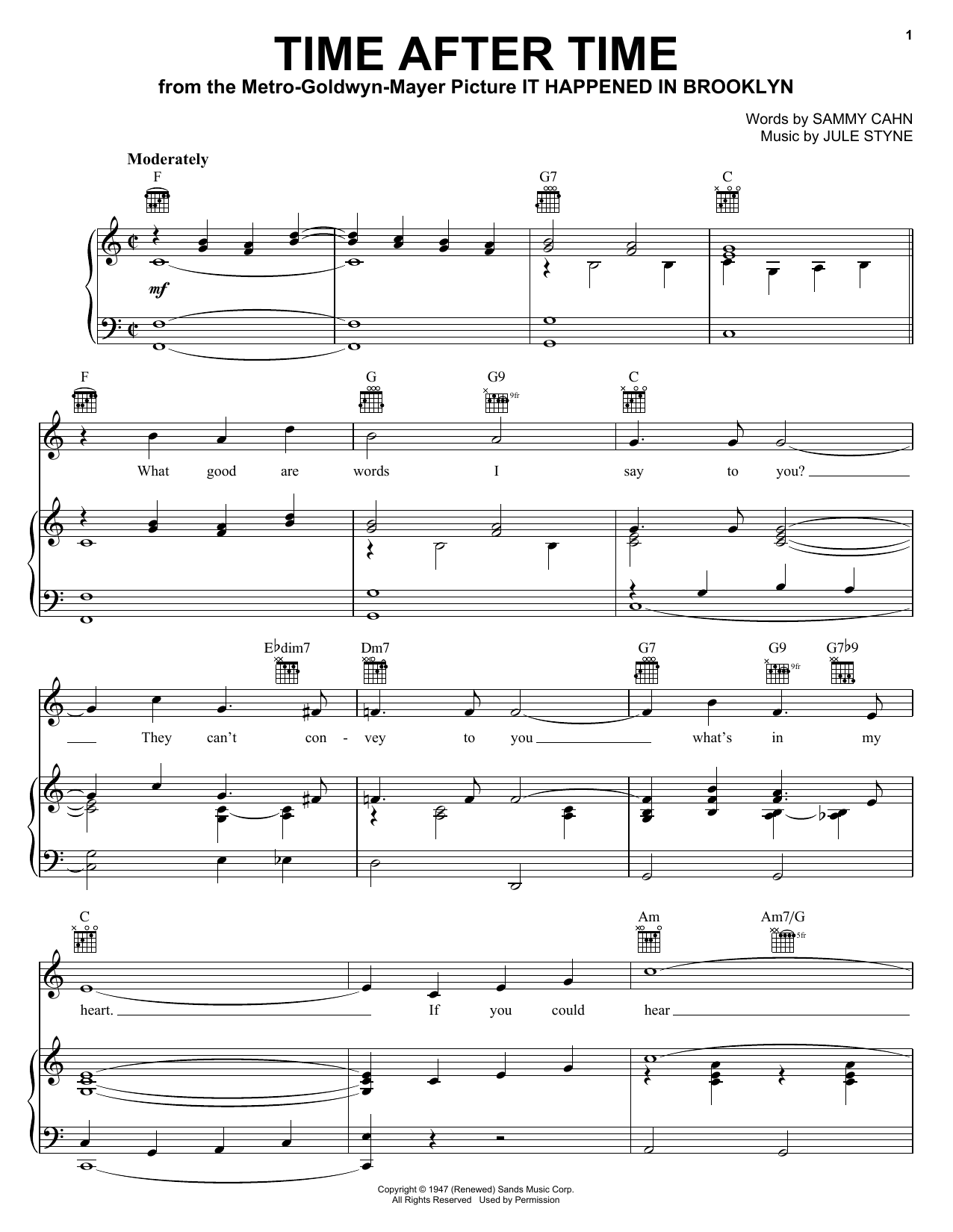 Download Frank Sinatra Time After Time Sheet Music