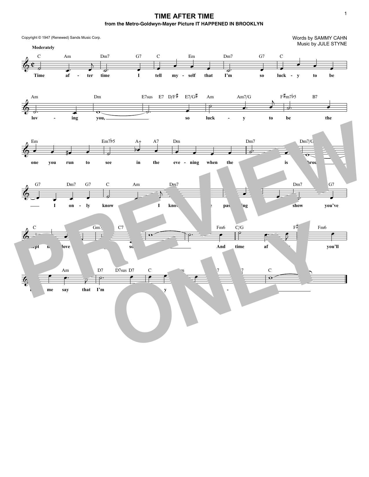 Download Jule Styne Time After Time Sheet Music