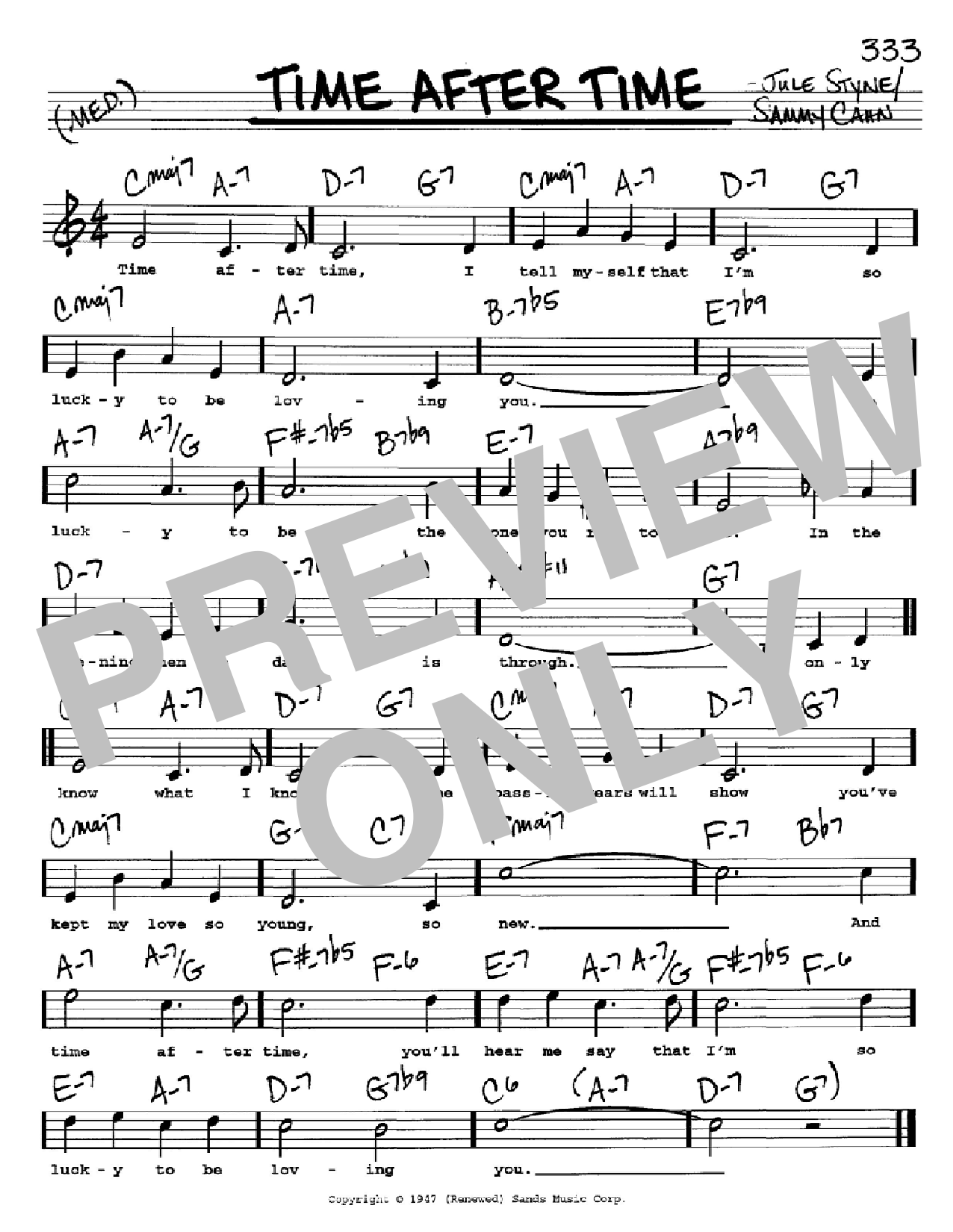 Download Sammy Cahn Time After Time Sheet Music
