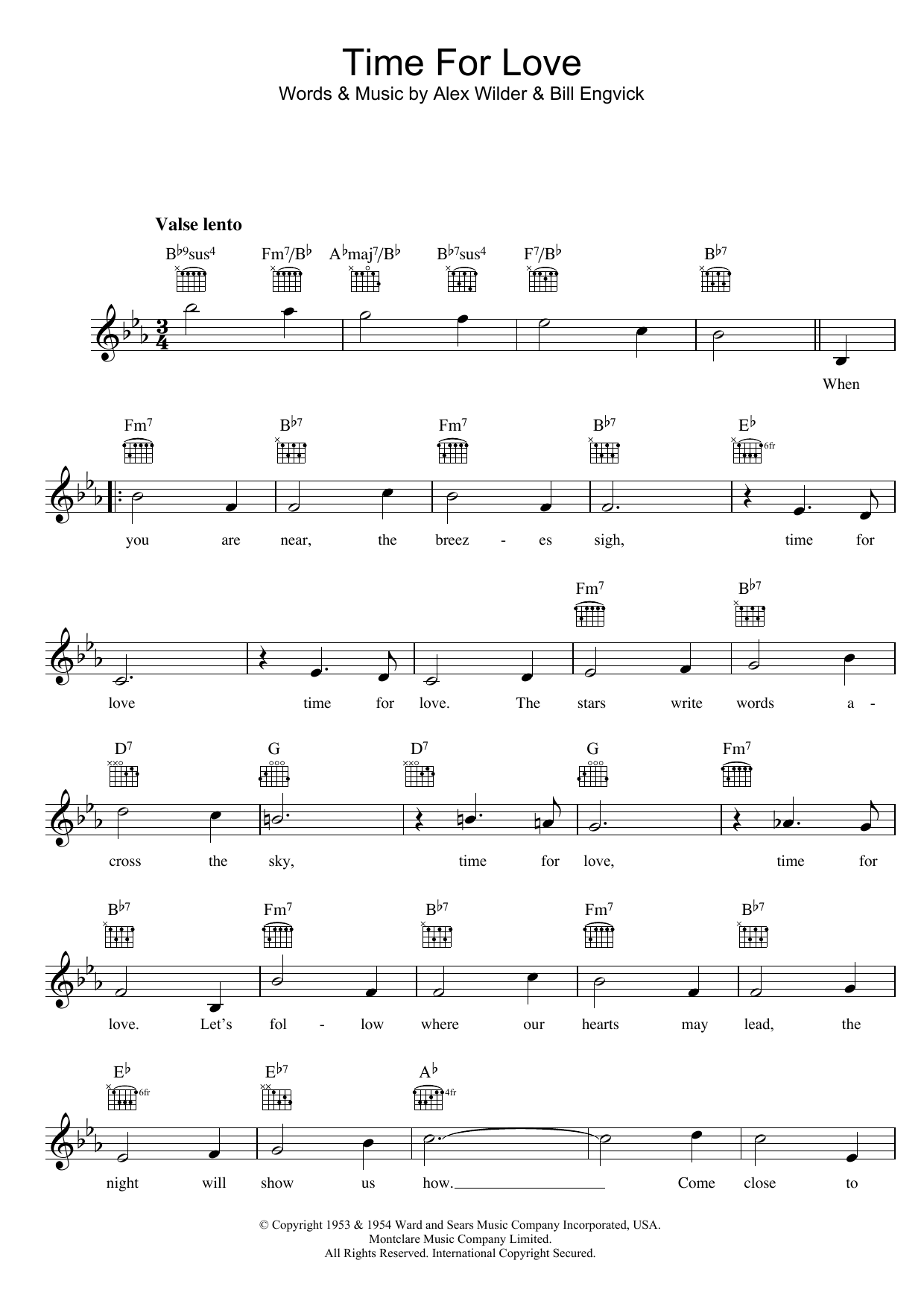Download Marlene Dietrich Time For Love Sheet Music