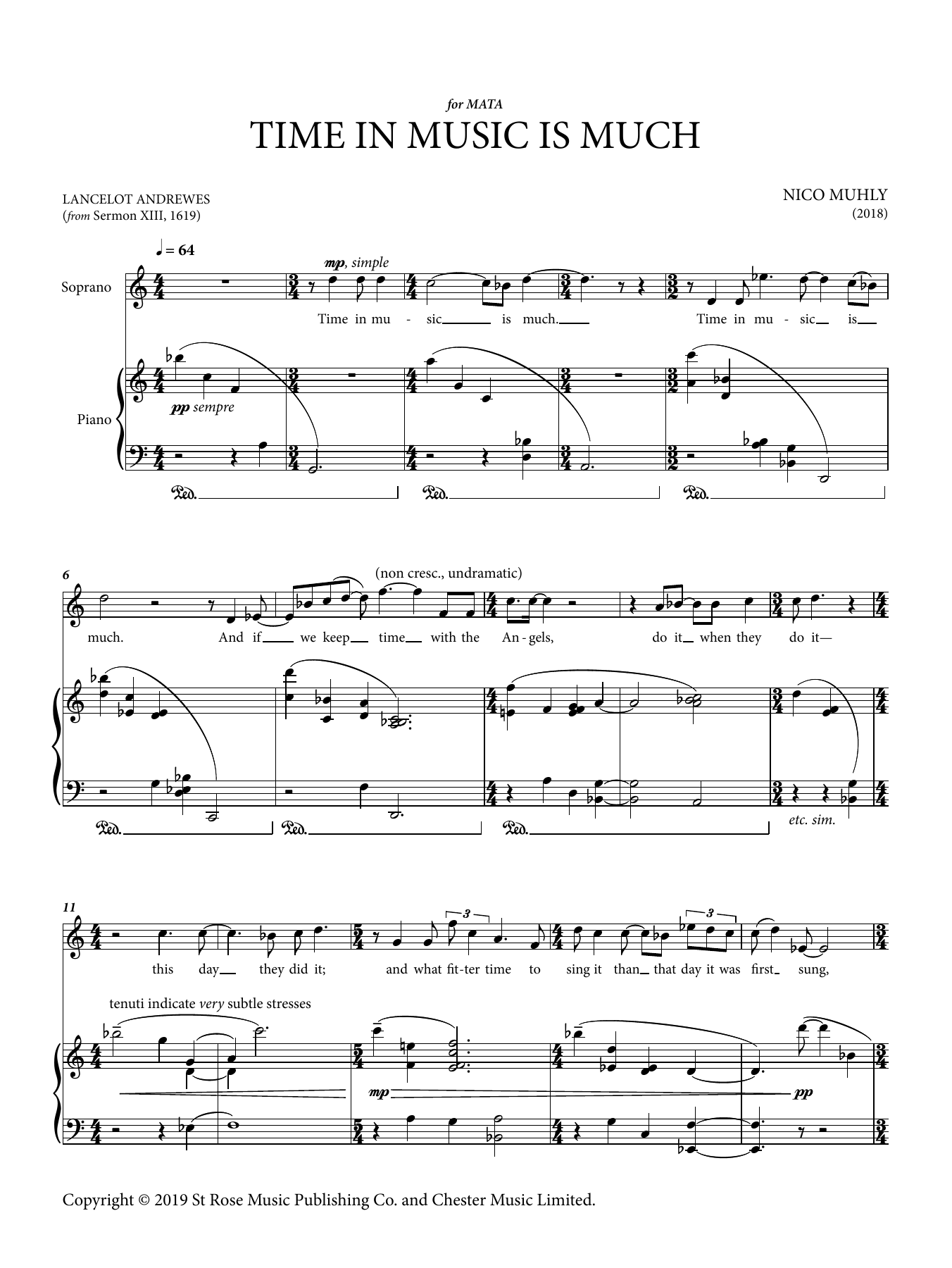 Download Nico Muhly Time In Music Is Much Sheet Music