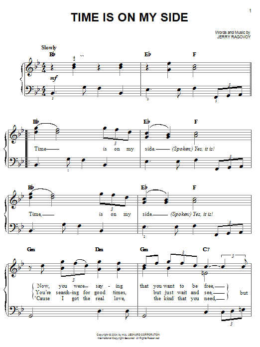 Download The Rolling Stones Time Is On My Side Sheet Music