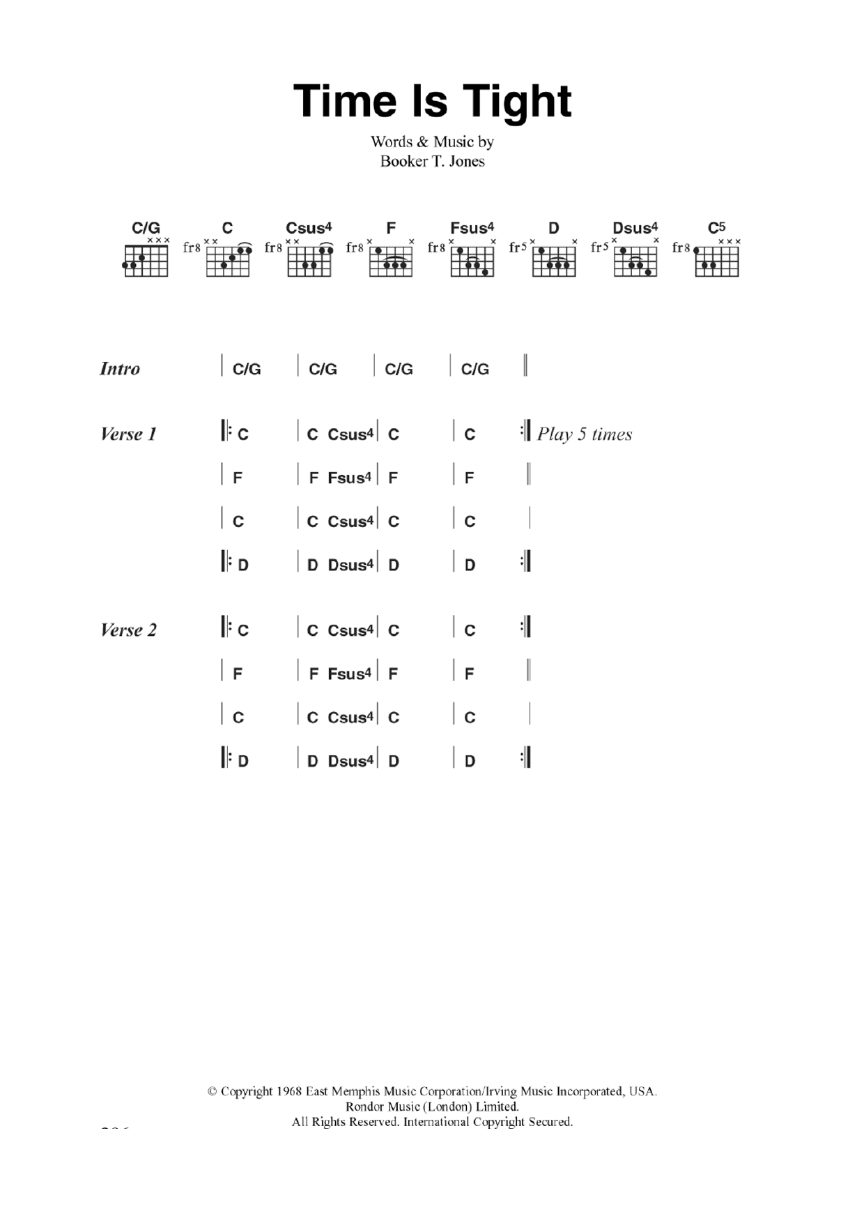 Download The Clash Time Is Tight Sheet Music