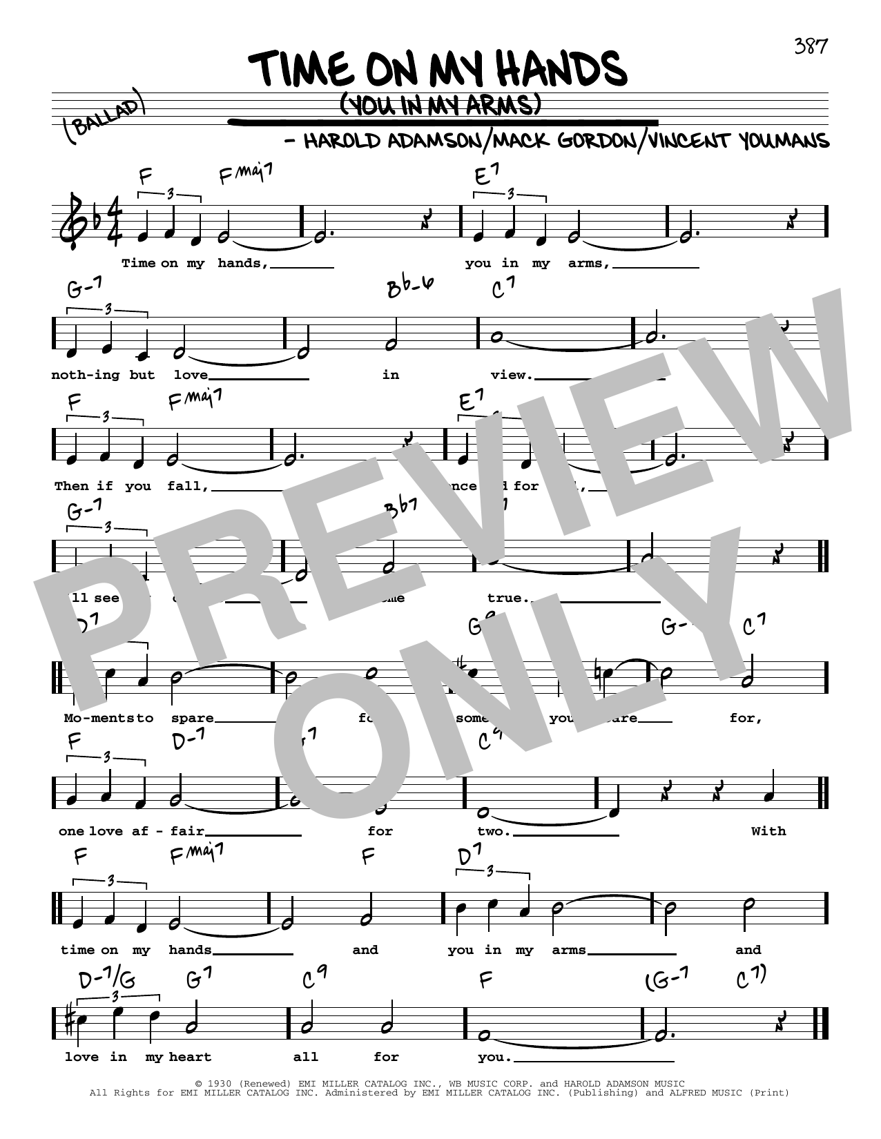 Download Harold Adamson Time On My Hands (You In My Arms) (High Sheet Music