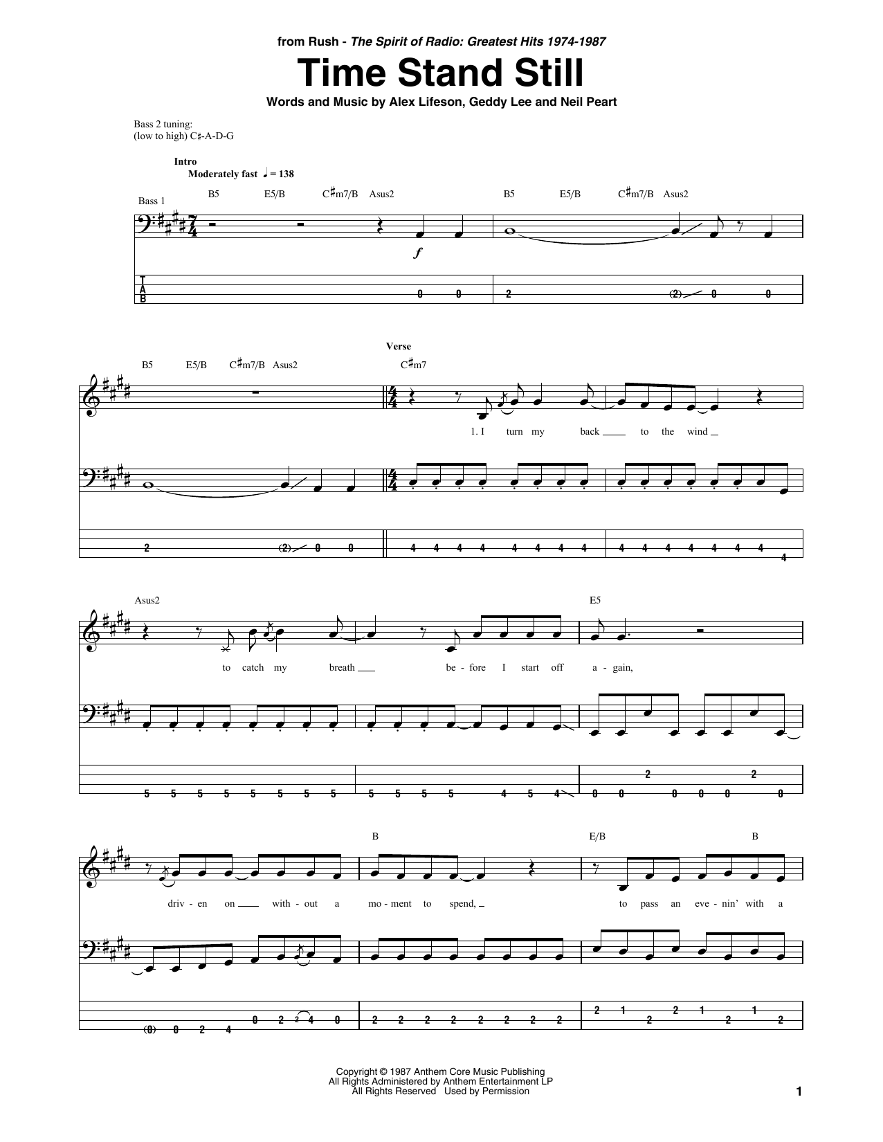 Download Rush Time Stand Still Sheet Music
