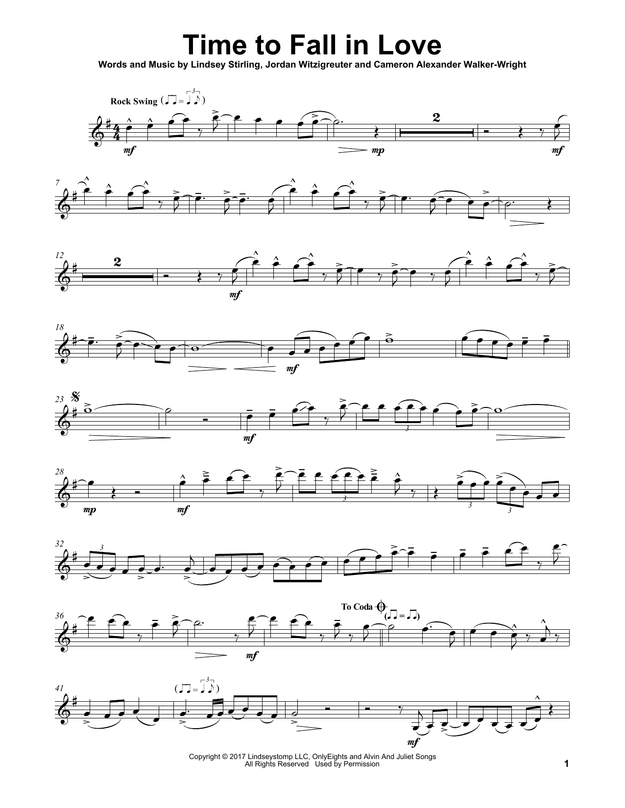 Download Lindsey Stirling Time To Fall In Love Sheet Music