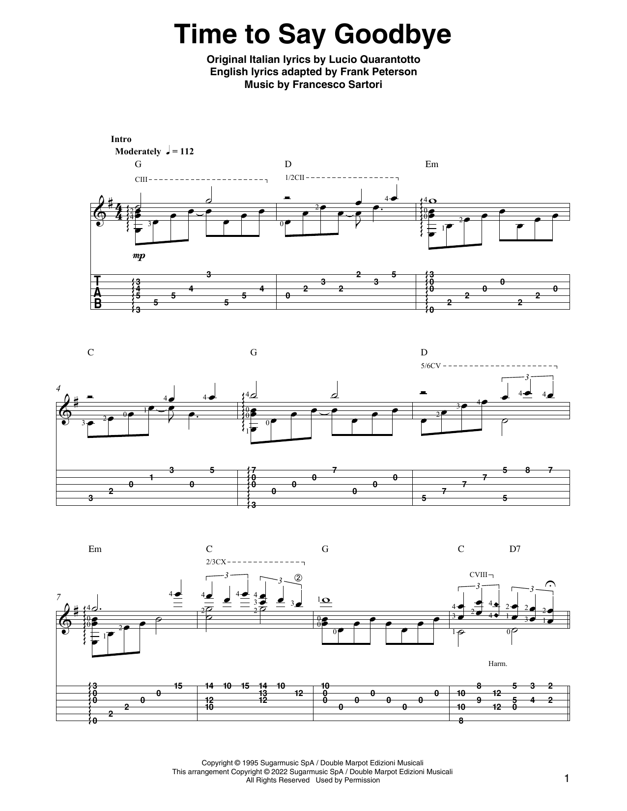 Download Andrea Bocelli & Sarah Brightman Time To Say Goodbye (arr. Ben Pila) Sheet Music