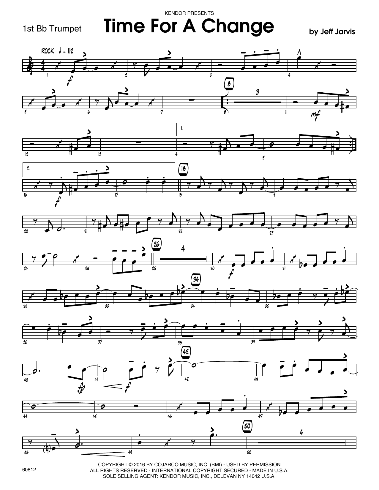 Download Jeff Jarvis Time For A Change - 1st Bb Trumpet Sheet Music