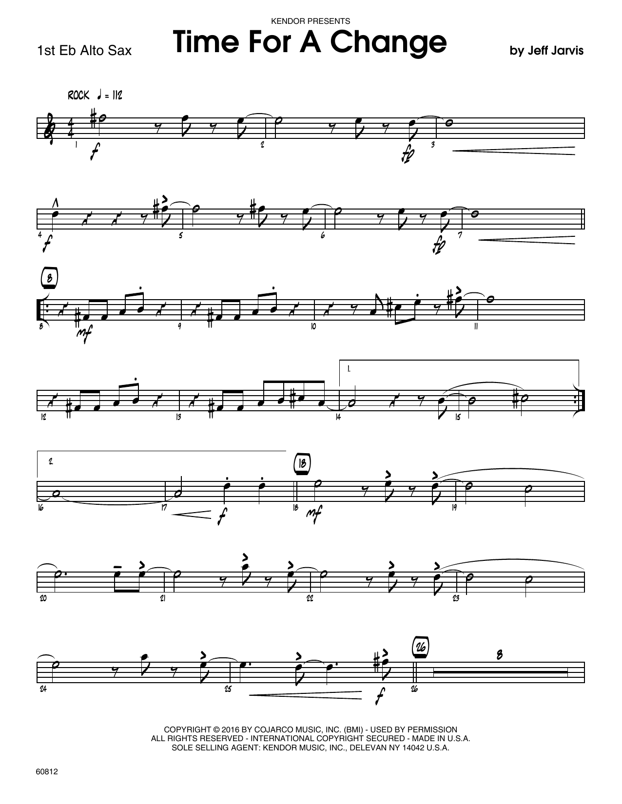 Download Jeff Jarvis Time For A Change - 1st Eb Alto Saxopho Sheet Music