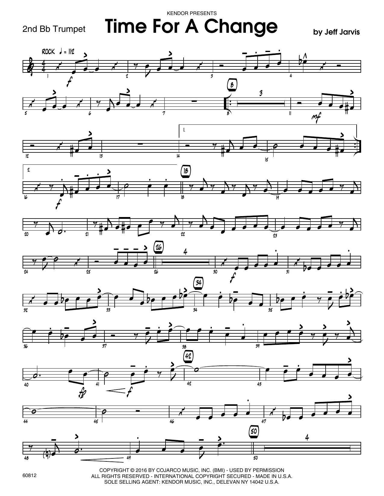 Download Jeff Jarvis Time For A Change - 2nd Bb Trumpet Sheet Music