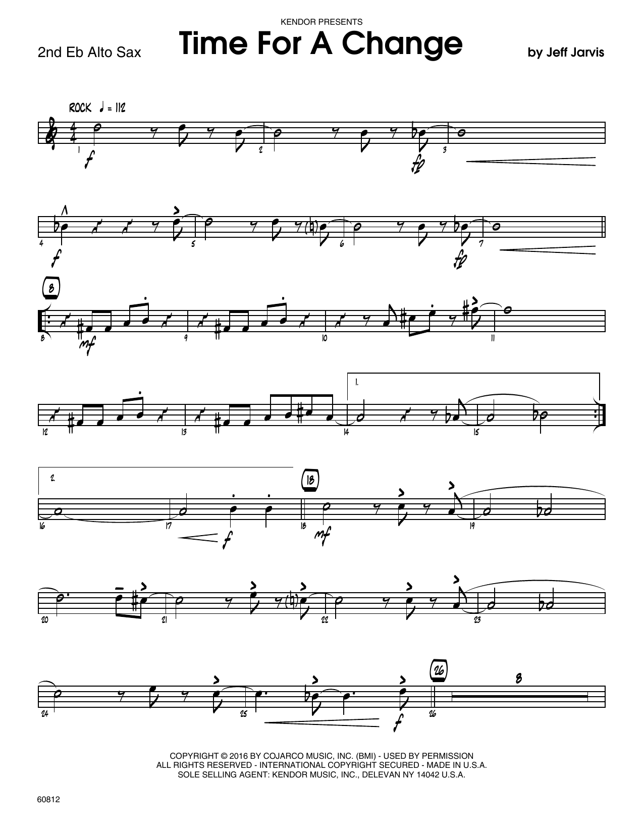 Download Jeff Jarvis Time For A Change - 2nd Eb Alto Saxopho Sheet Music