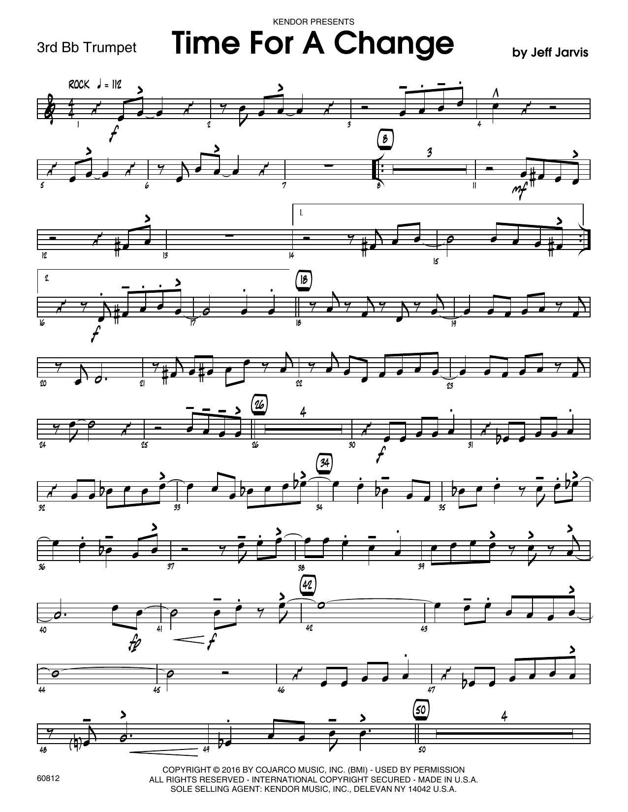 Download Jeff Jarvis Time For A Change - 3rd Bb Trumpet Sheet Music