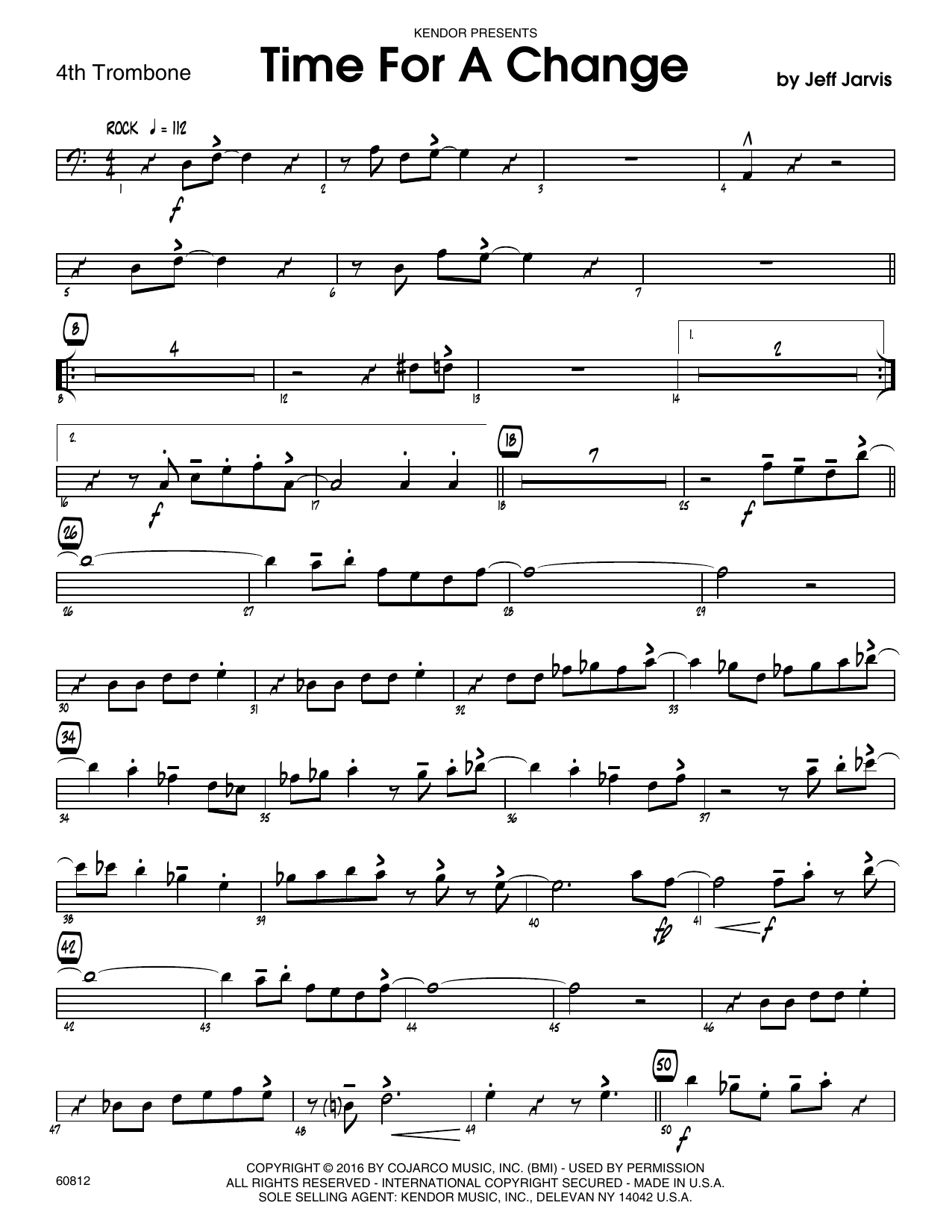 Download Jeff Jarvis Time For A Change - 4th Trombone Sheet Music