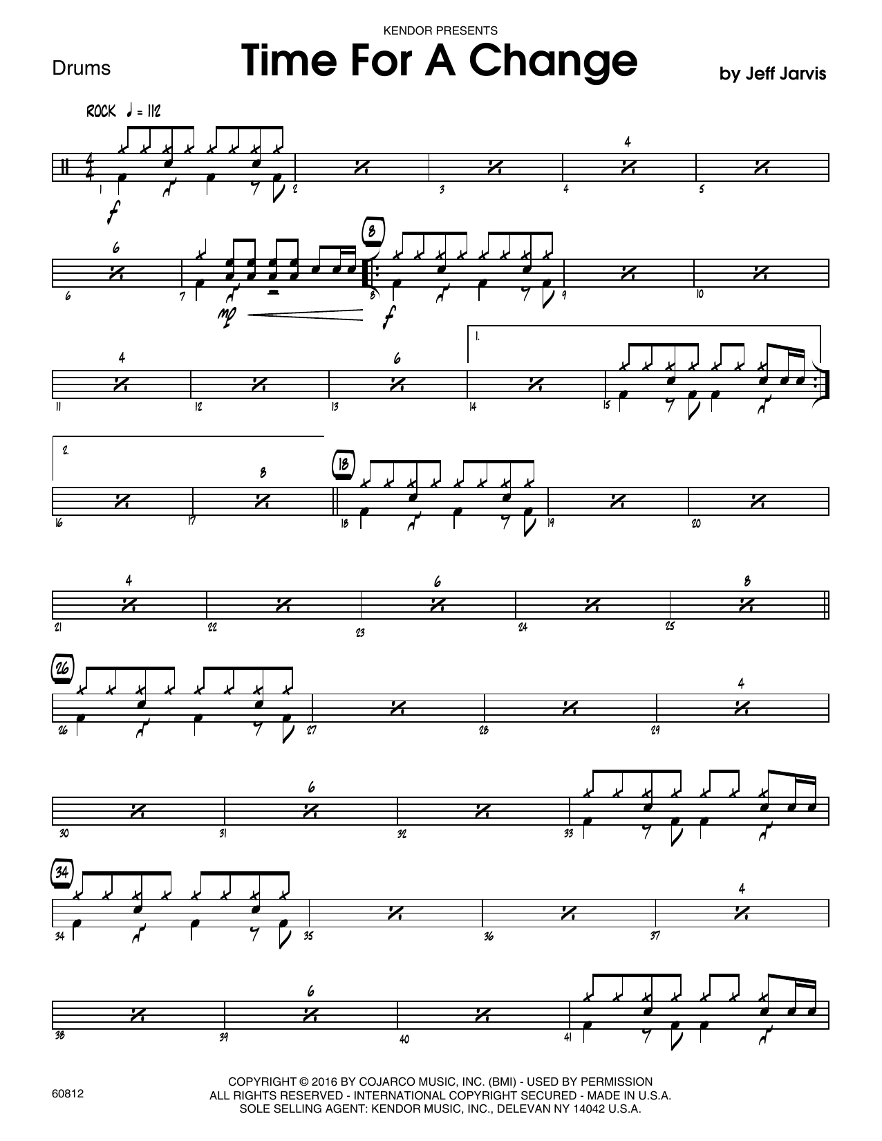 Download Jeff Jarvis Time For A Change - Drum Set Sheet Music