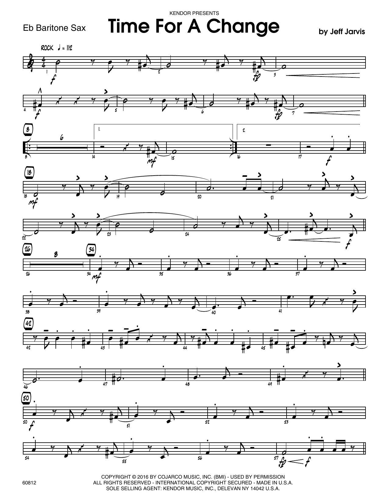 Download Jeff Jarvis Time For A Change - Eb Baritone Saxopho Sheet Music