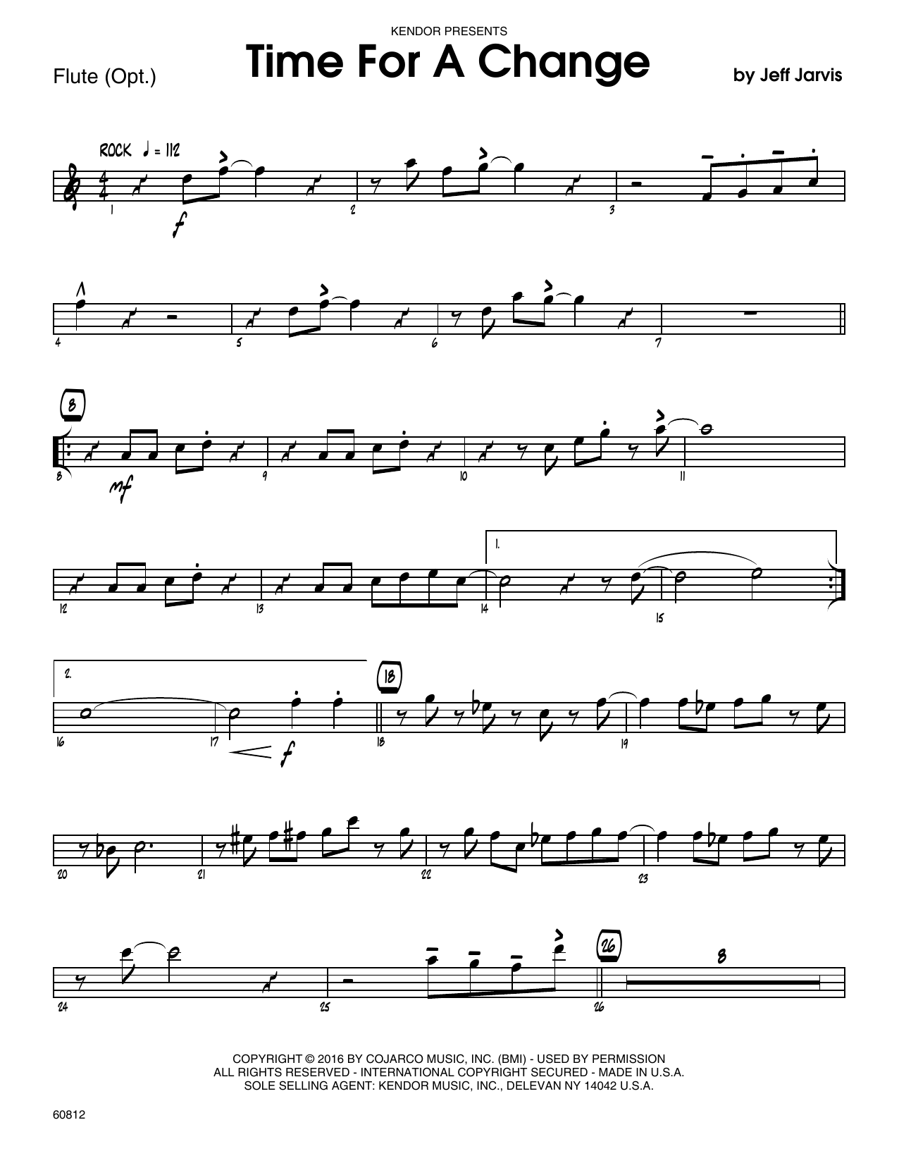 Download Jeff Jarvis Time For A Change - Flute Sheet Music