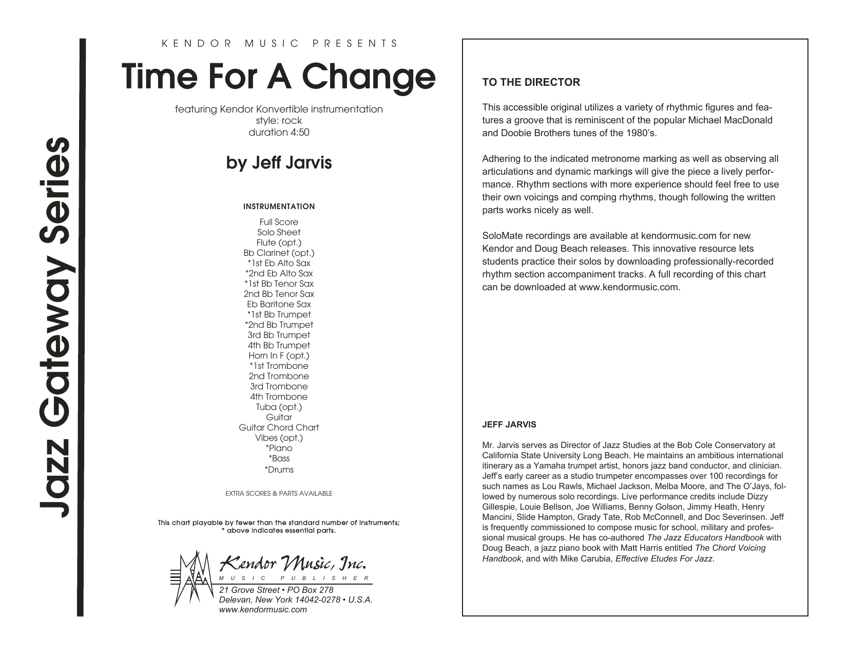 Download Jeff Jarvis Time For A Change - Full Score Sheet Music