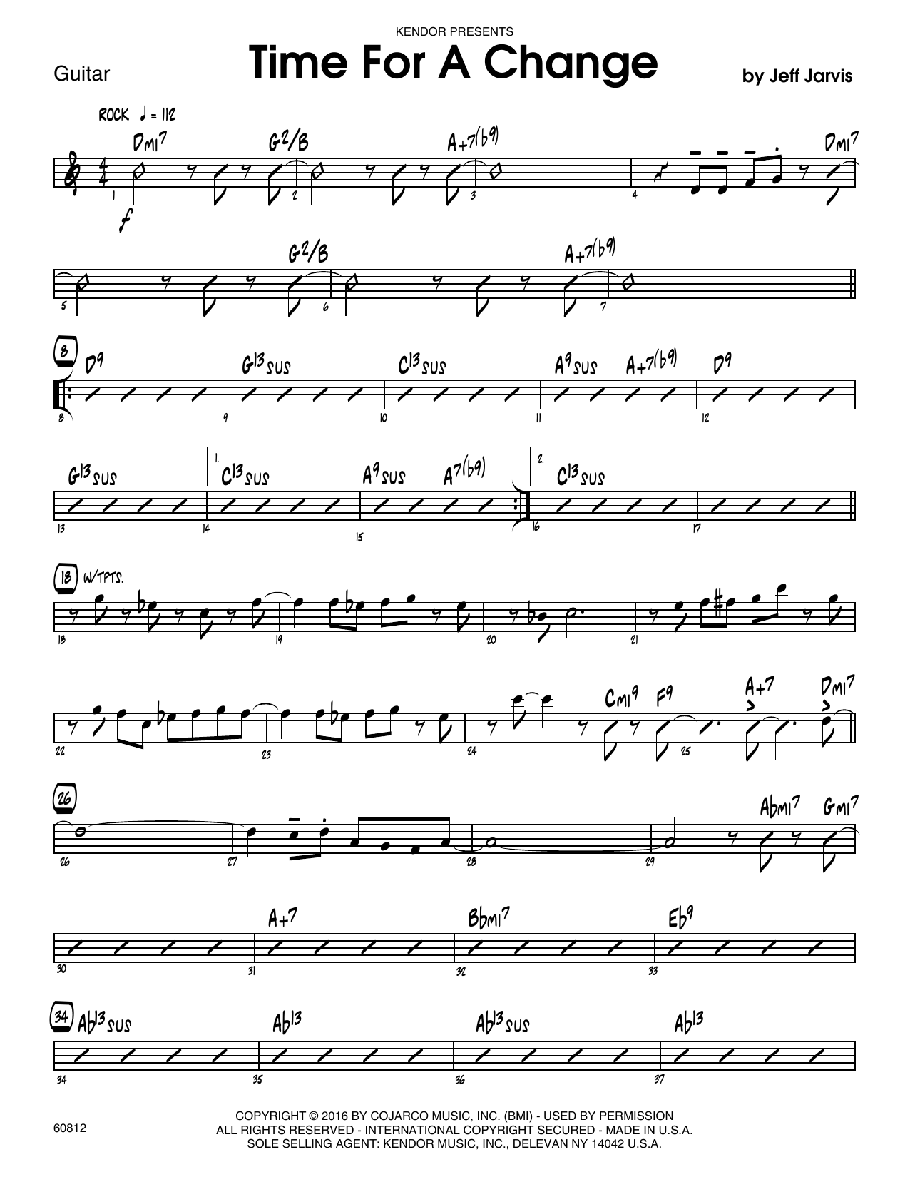 Download Jeff Jarvis Time For A Change - Guitar Sheet Music