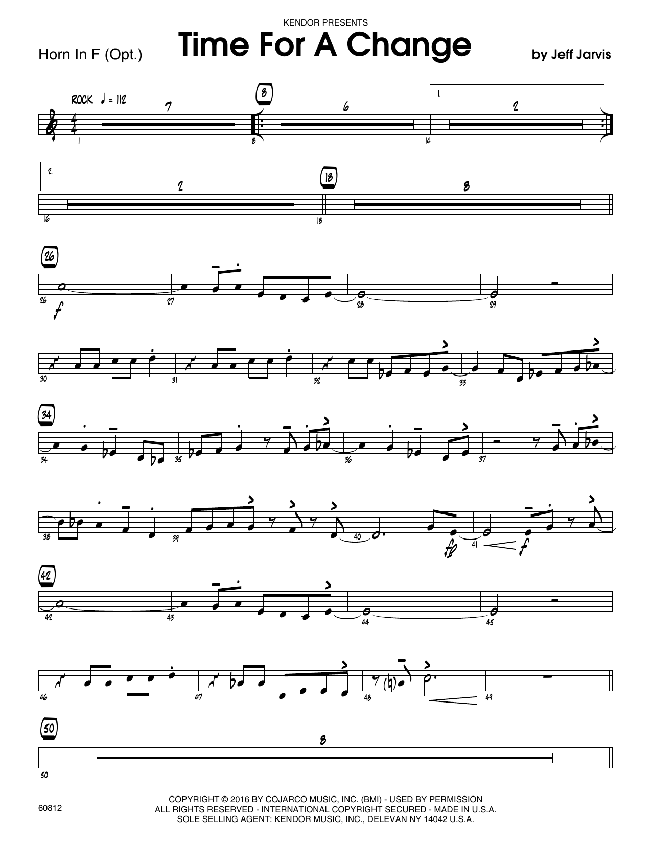 Download Jeff Jarvis Time For A Change - Horn in F Sheet Music
