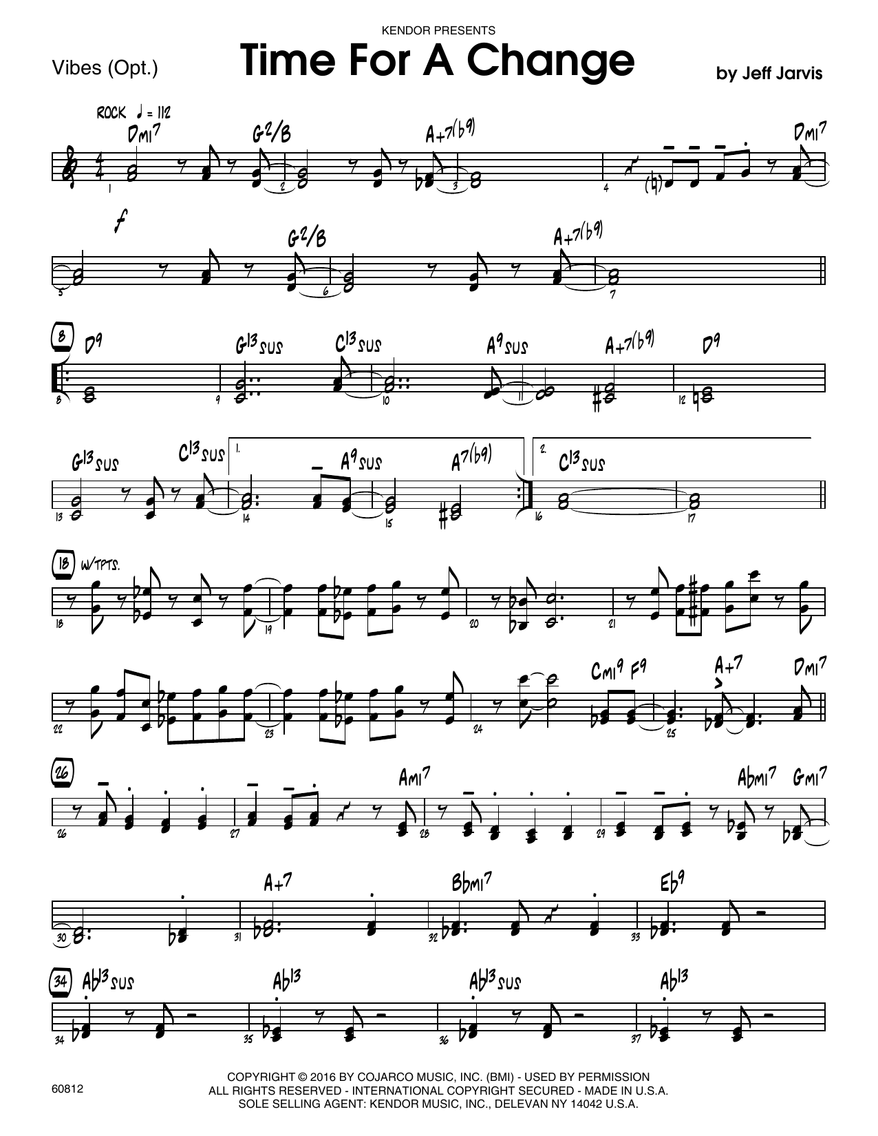 Download Jeff Jarvis Time For A Change - Vibes Sheet Music