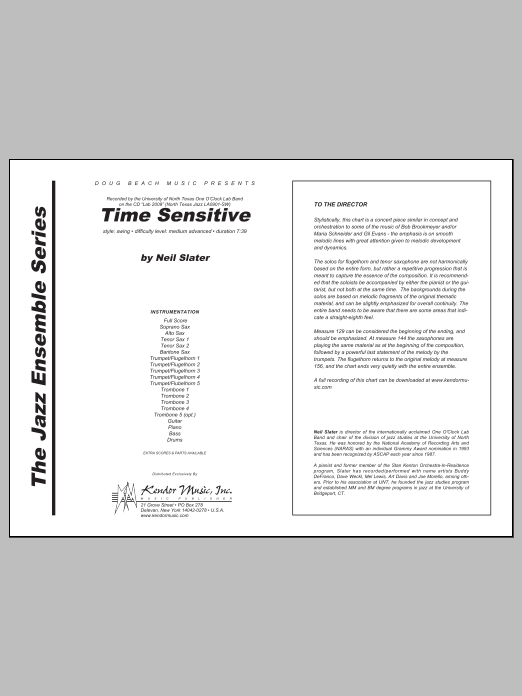 Download Slater Time Sensitive - Full Score Sheet Music
