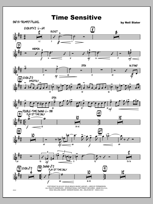Download Slater Time Sensitive - Trumpet 2 Sheet Music