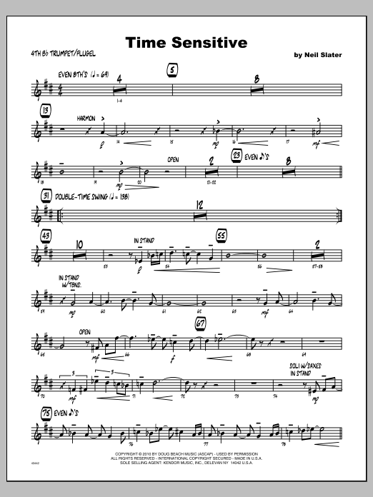Download Slater Time Sensitive - Trumpet 4 Sheet Music