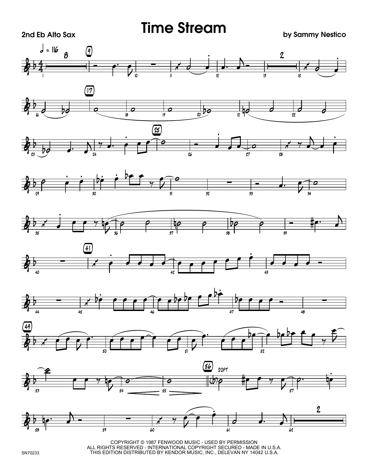 Download Sammy Nestico Time Stream - 2nd Eb Alto Saxophone Sheet Music