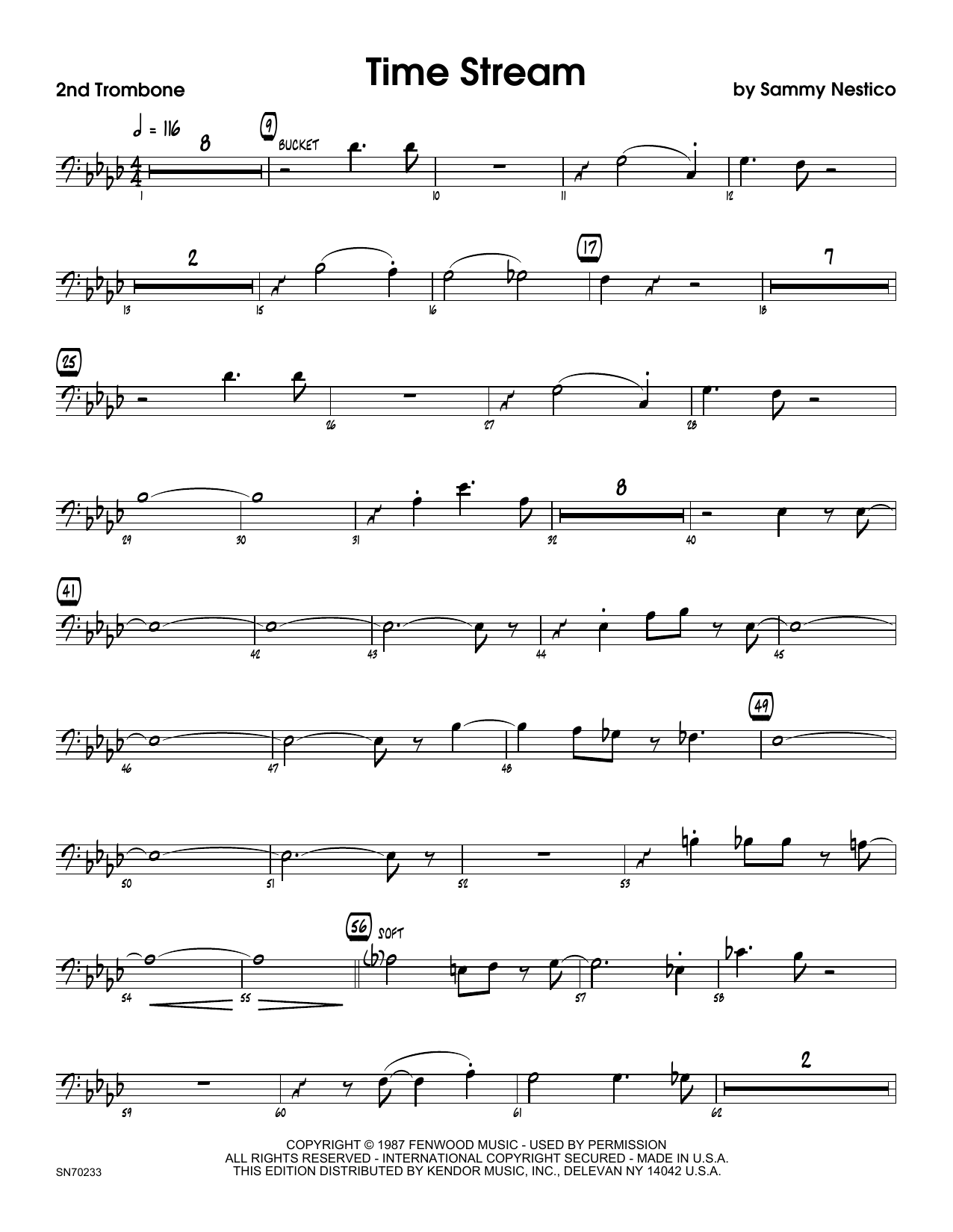 Download Sammy Nestico Time Stream - 2nd Trombone Sheet Music