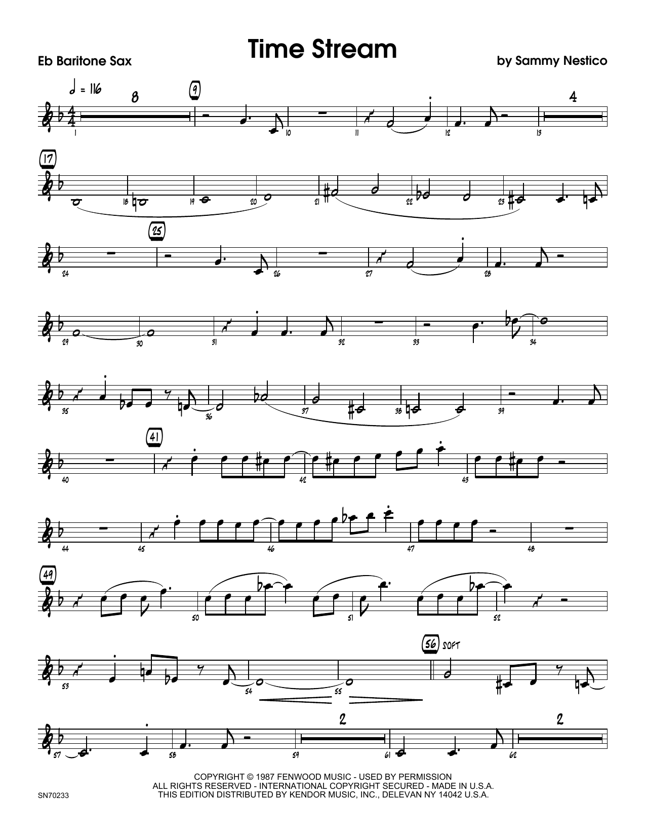 Download Sammy Nestico Time Stream - Eb Baritone Saxophone Sheet Music