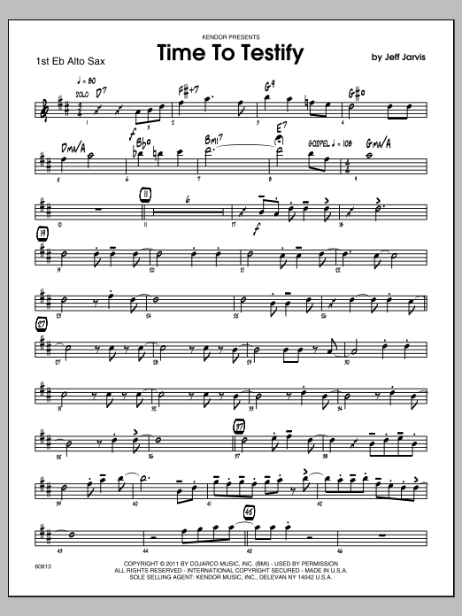 Download Jarvis Time To Testify - Alto Sax 1 Sheet Music