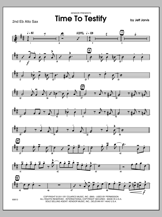 Download Jarvis Time To Testify - Alto Sax 2 Sheet Music