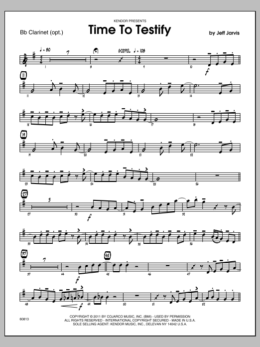 Download Jarvis Time To Testify - Bb Clarinet Sheet Music