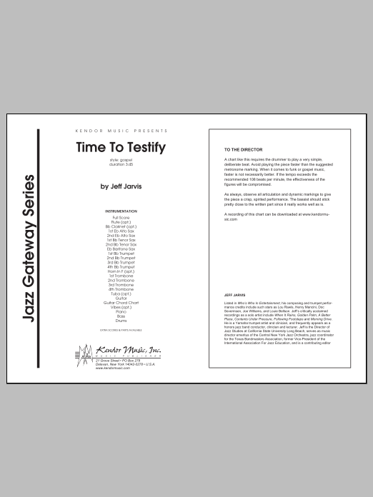 Download Jarvis Time To Testify - Full Score Sheet Music