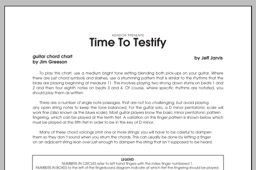 Download Jarvis Time To Testify - Guitar Chord Chart Sheet Music
