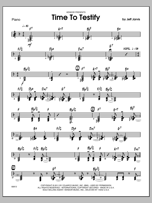 Download Jarvis Time To Testify - Piano Sheet Music