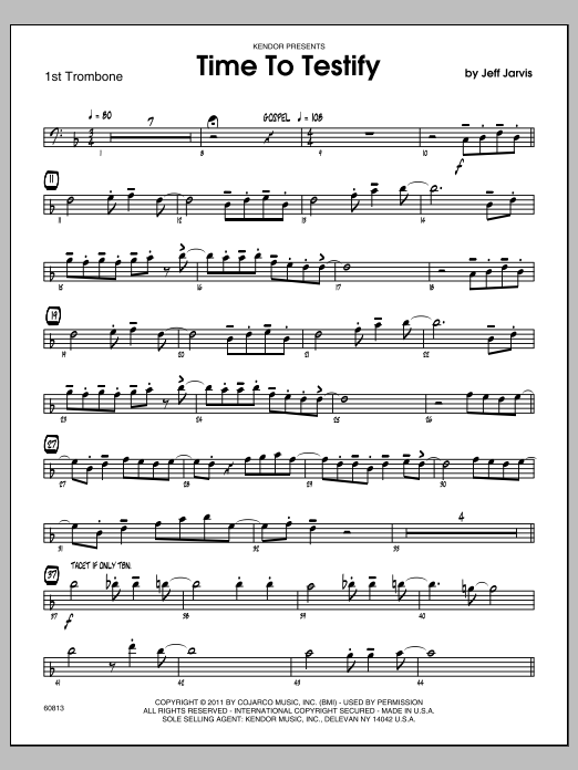 Download Jarvis Time To Testify - Trombone 1 Sheet Music
