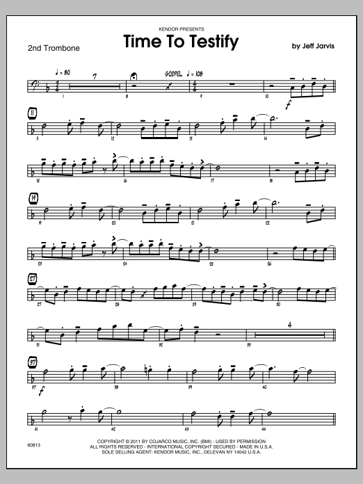 Download Jarvis Time To Testify - Trombone 2 Sheet Music