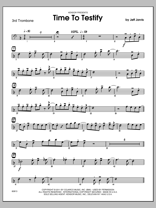 Download Jarvis Time To Testify - Trombone 3 Sheet Music