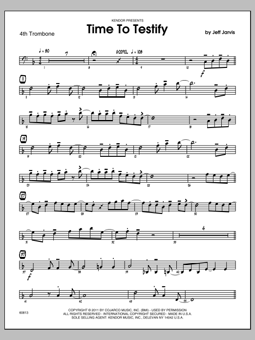 Download Jarvis Time To Testify - Trombone 4 Sheet Music