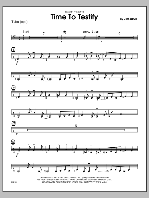 Download Jarvis Time To Testify - Tuba Sheet Music
