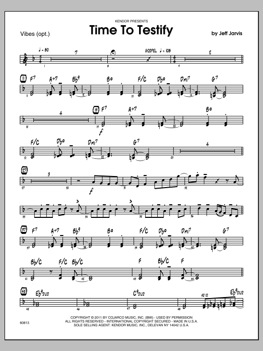 Download Jarvis Time To Testify - Vibes Sheet Music