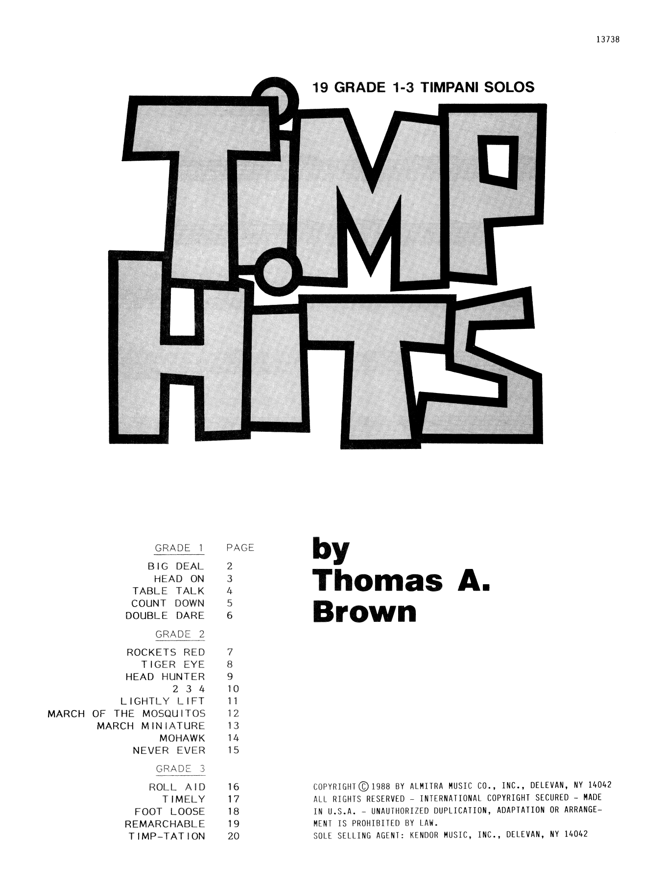Download Thomas Brown Timp Hits Sheet Music