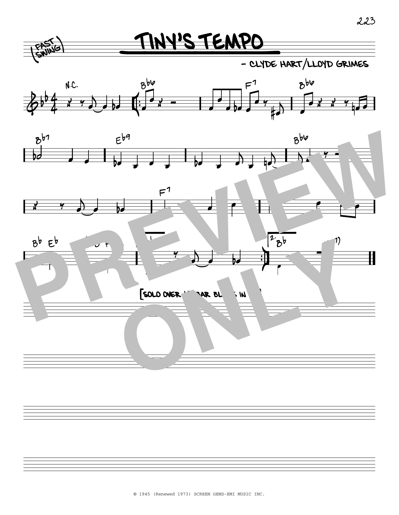 Download Lloyd Grimes Tiny's Tempo Sheet Music